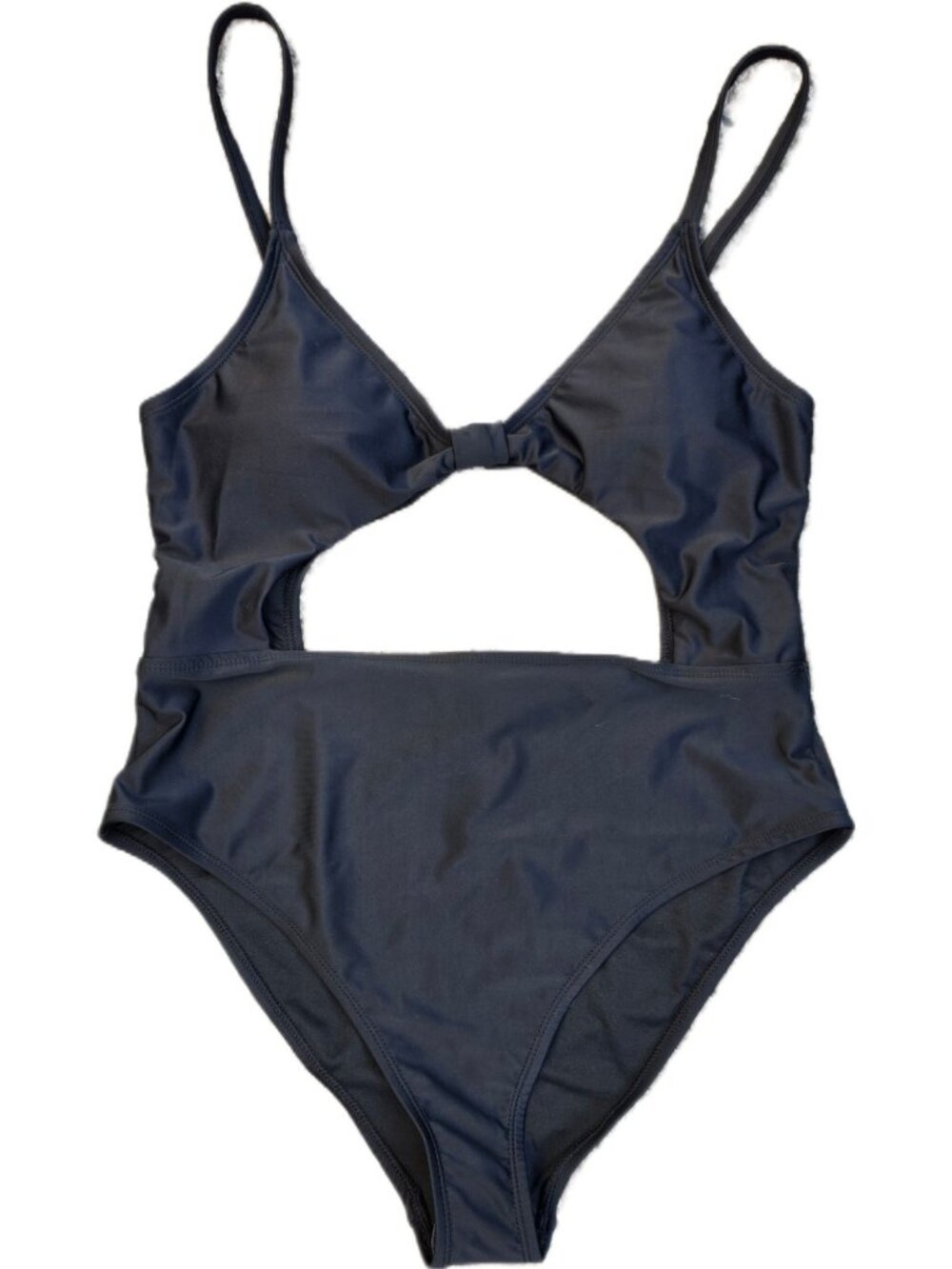 NWT Streetwear Society Black Cutout Monokini Swimsuit XL Spaghetti Strap